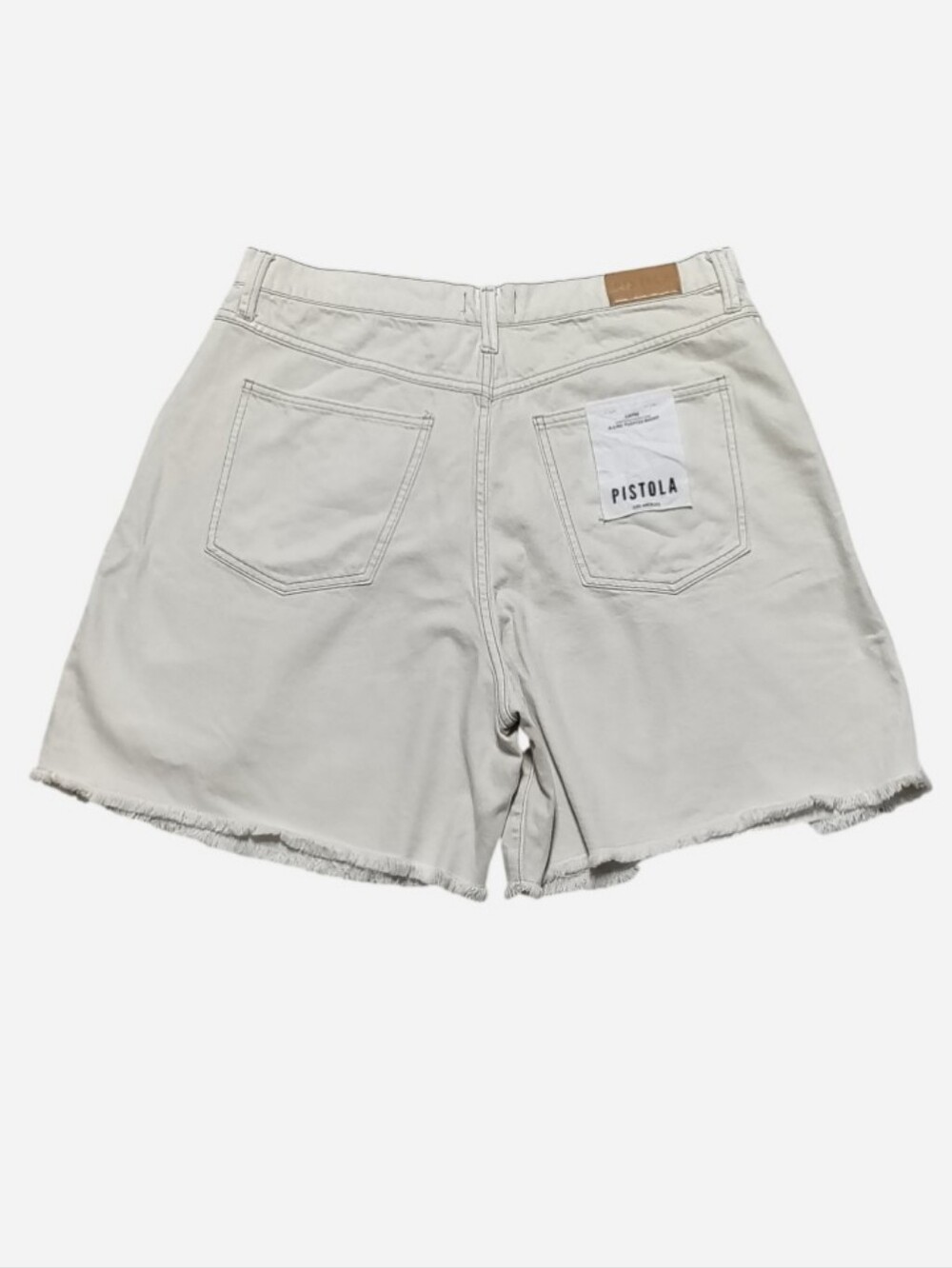 NWT Pistola Layne Pleated High Waist A-Line Denim White / Bone Shorts Women's 32 - Picture 8 of 12